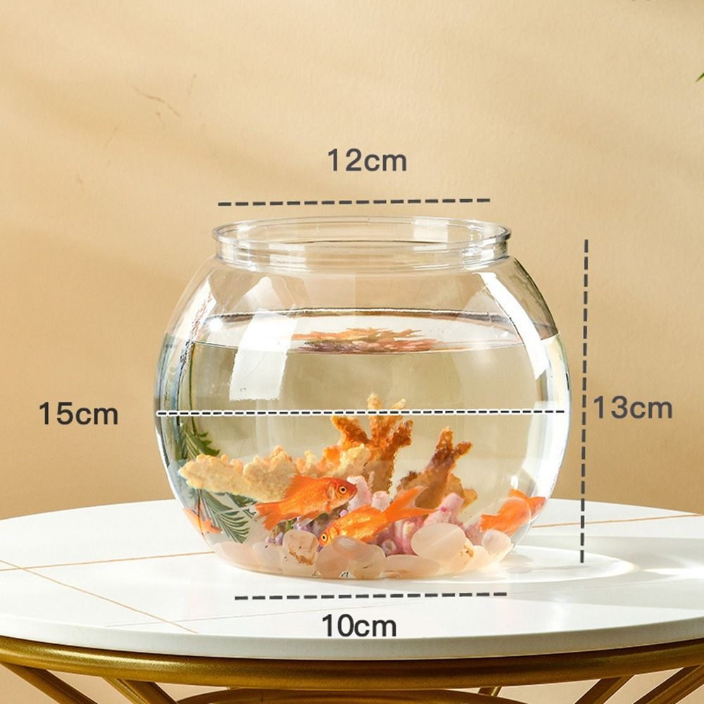 Aquarium Fish In Bowl - 홈데코 투명 원형 어항 플라스틱 소형