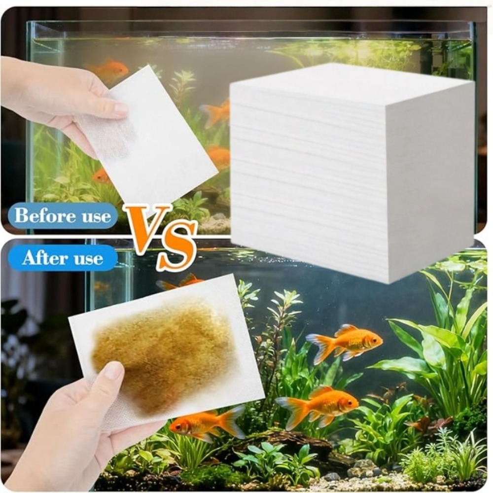 Aquarium Fish Yellow - 50pcs 물고기 탱크 불순물 제거 종이