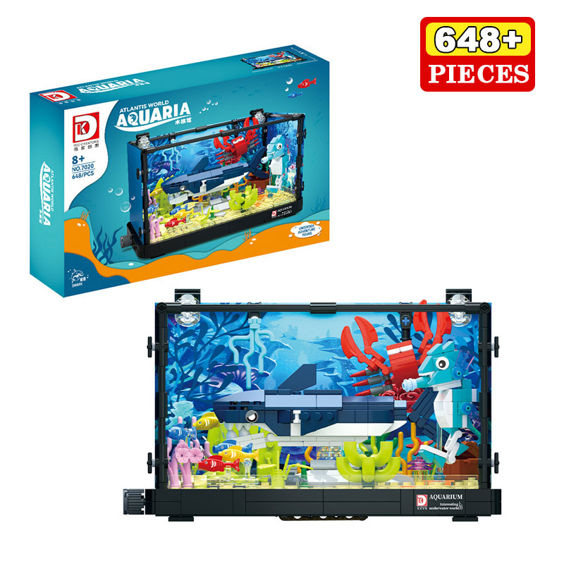 Aquarium Fish Lego - 648PCS 상어 생태계 탱크 블록 해양