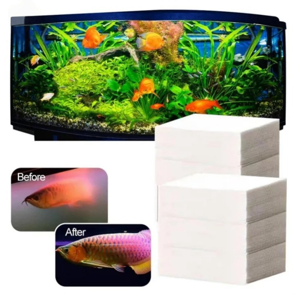 50pcs 다기능 필터 수족관 흡수성 종이 부직포 황변 - Aquarium Fish Yellow 리뷰 및 가격