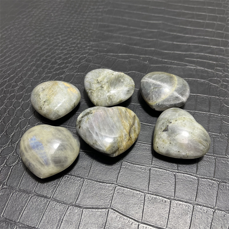 6pcs 천연 크리스탈 라브라도라이트 스톤 하트 모양의 - Aquarium Fish Yellow 리뷰 및 가격