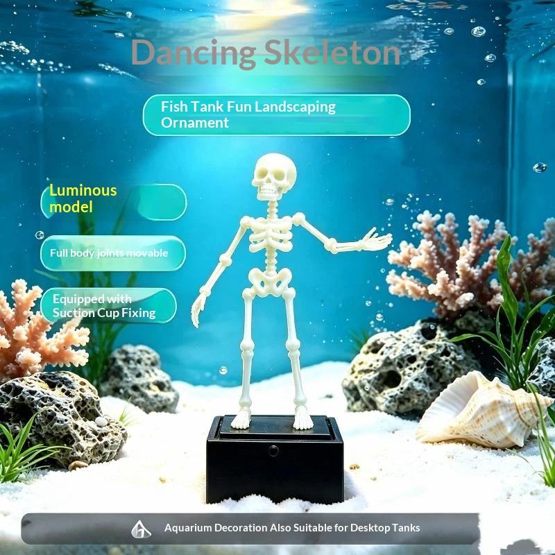 핫세일 3D 프린팅 댄싱 스켈레톤 아쿠아리움 버블러 에 - Aquarium Fish Sale 리뷰 및 가격