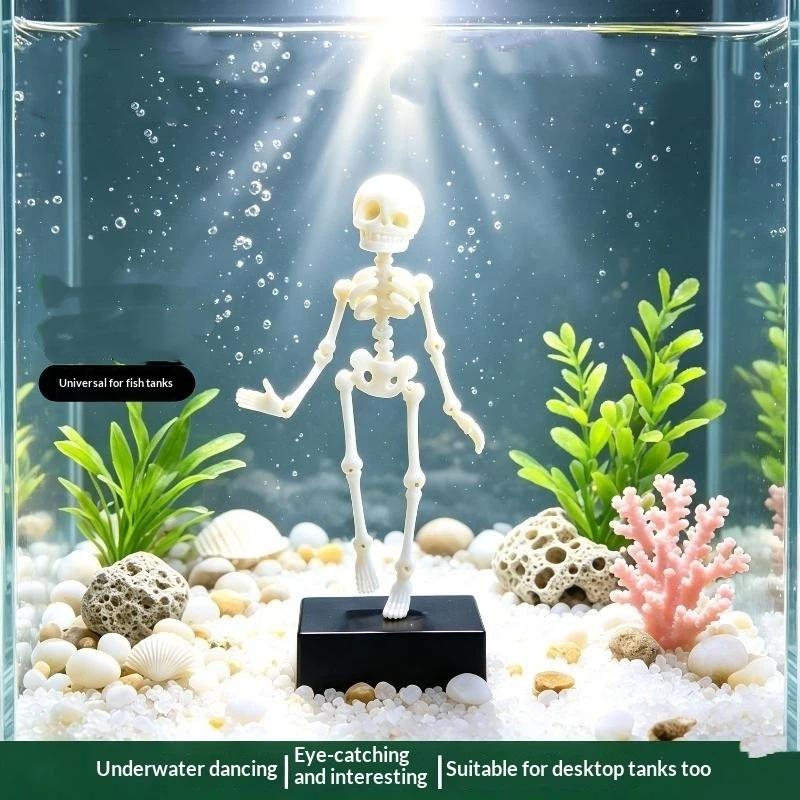 핫세일 3D 프린팅 댄싱 스켈레톤 아쿠아리움 버블러 에 - Aquarium Fish Sale 리뷰 및 가격