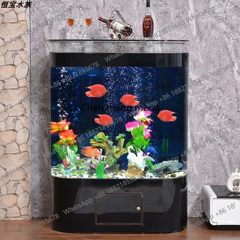 유럽풍 라이트 럭셔리 심플 모던 곡선형 어항, 거실용  - Aquarium Fish Sale 리뷰 및 가격