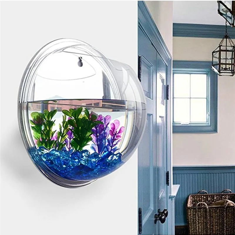 투명 아크릴 걸이식 벽 수족관, 식물 꽃병 꽃, 잔디  - Aquarium Fish In Bowl 리뷰 및 가격