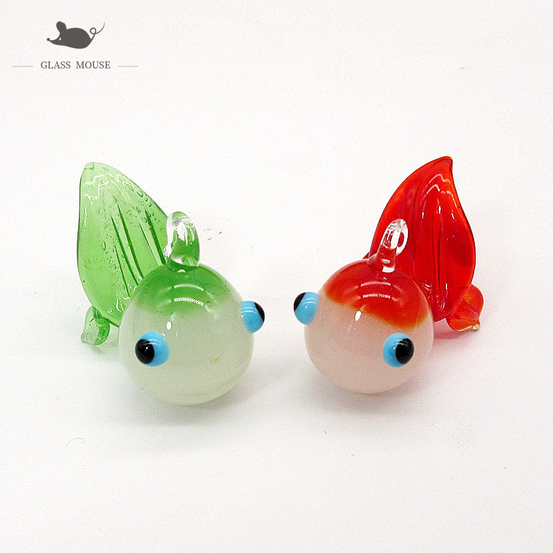 사용자 정의 옥 색상 수제 무라노 유리 금붕어 장식 펜 - Aquarium Fish Goldfish 리뷰 및 가격
